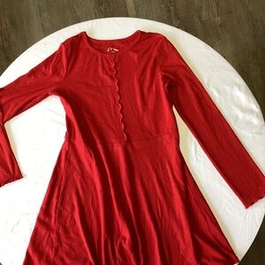 Red long sleeve dress